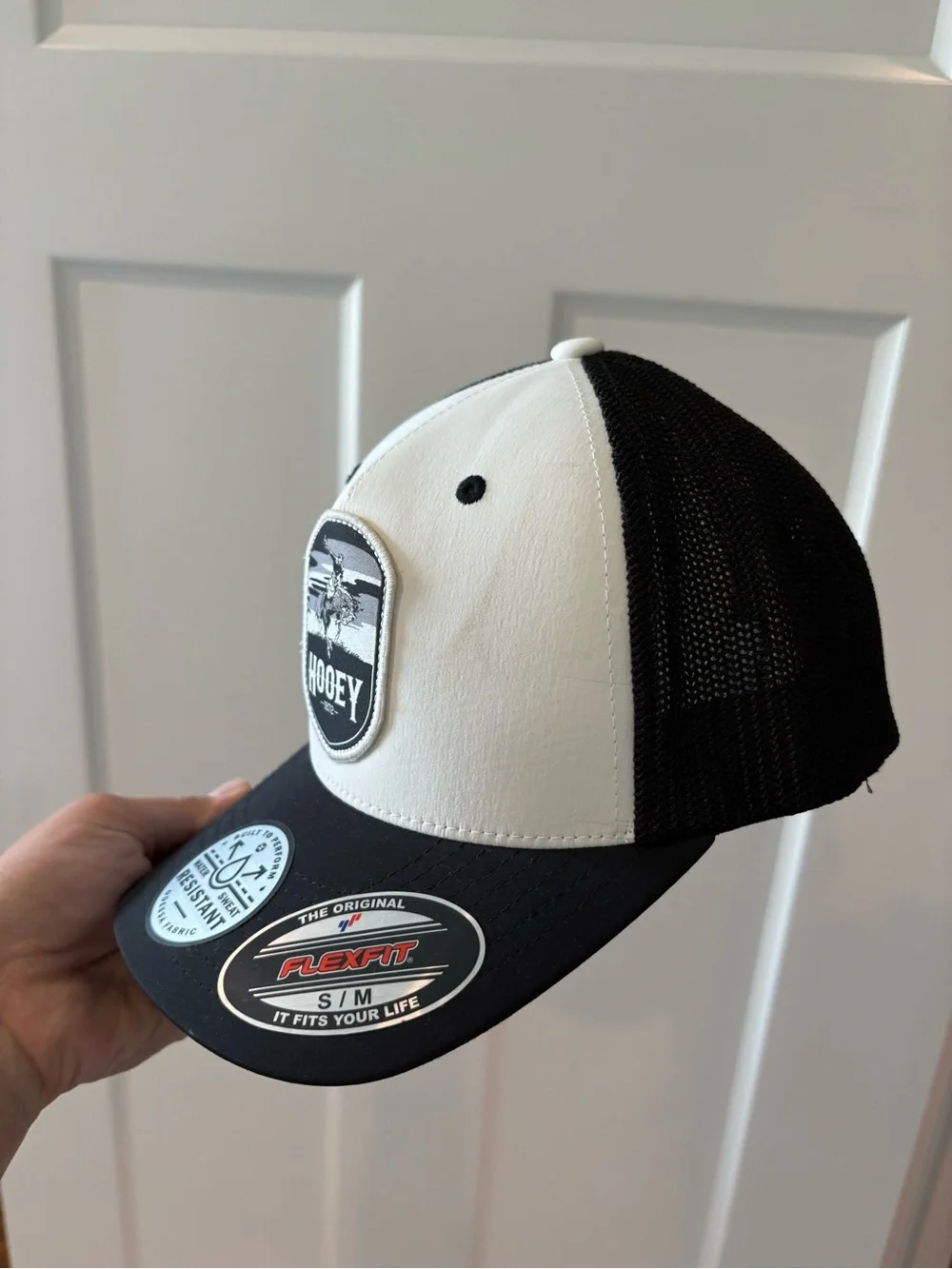 Hooey Black and White Mesh Back Trucker Hat